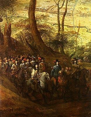 Ludwig II. (1621-86) von Bourbon, Herzog von Enghien, unter Kavaliere, die eine Stadt belagern, ca. 1647 von French School